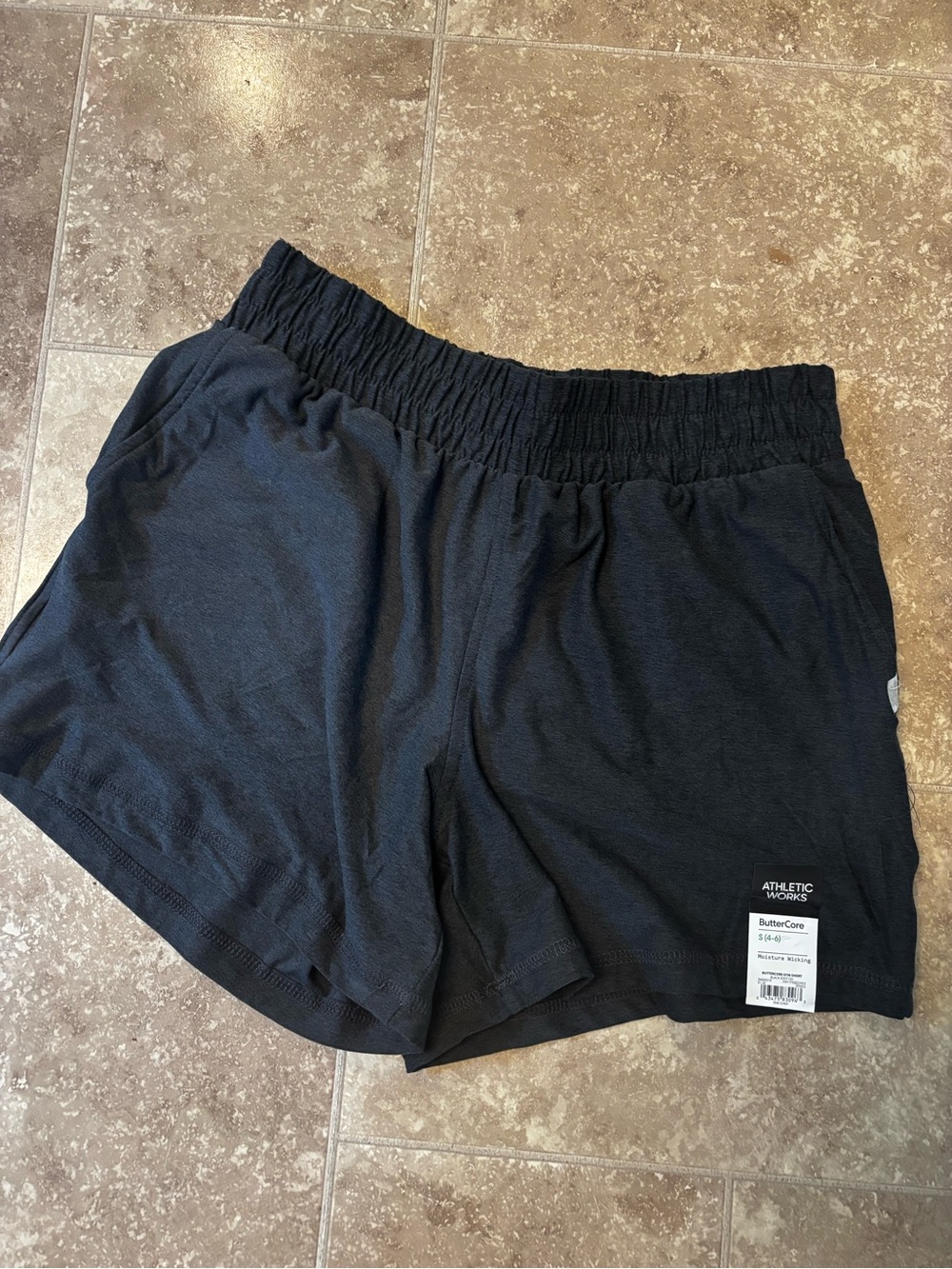 Women’s Black Athletic Elastic-Waist Shorts